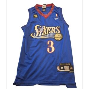 Reebok Allen Iverson #3 Philadelphia 76ers 10th Anniversary Jersey in size M